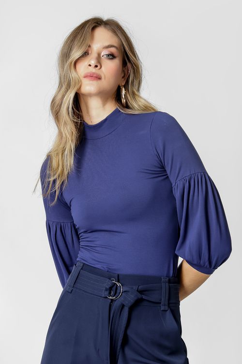 Blusa Manga Balloon - Marinho 8