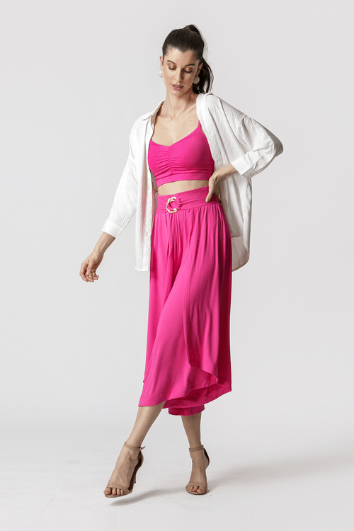 Calça Transapassada em Malha - Pink 10