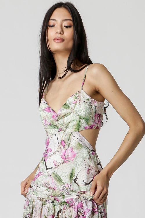 Vestido Longo Estampado - Magenta 1202