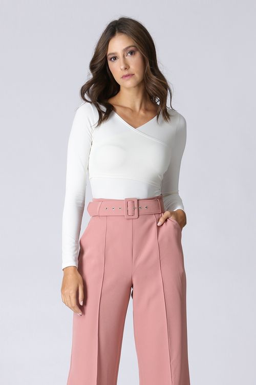 Body Dois em Um com Transpasse - Off White 1