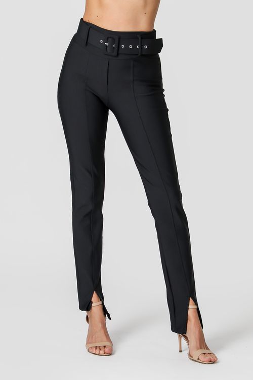 Calça Skinny Fenda na Barra - Preto 2