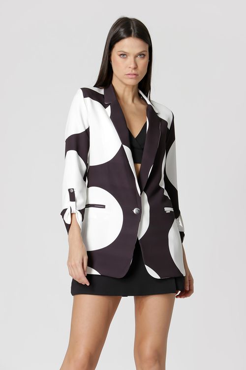 Blazer Estampado - Preto 7156