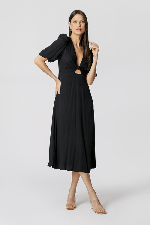 Vestido Vazado - Preto