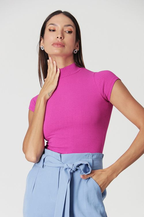 Blusa Canelada - Fucsia