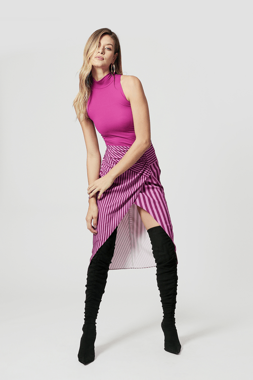 Blusa Malha Amni Gola Alta - Uva