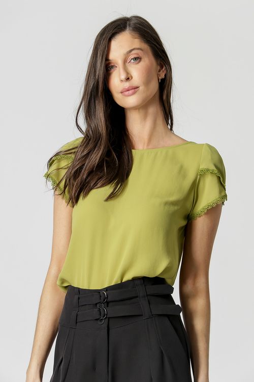 Blusa Manga Tulipa - Oliva