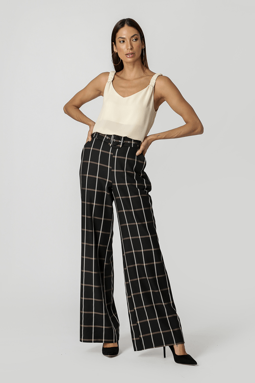 Blusa Decote V Alça Franzida - Pele