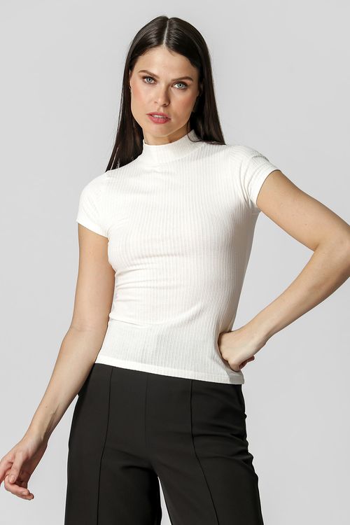 Blusa Canelada - Off White