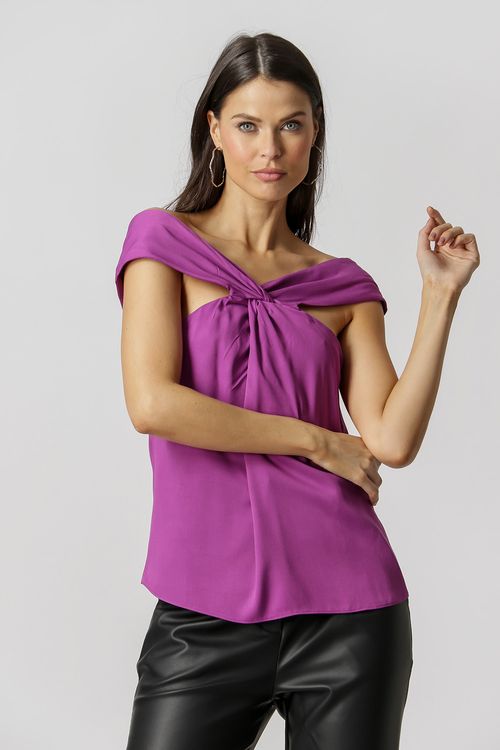 Blusa com Franzido - Fucsia