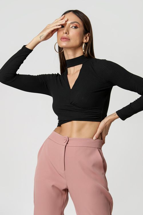 Blusa Gola Alta - Preto