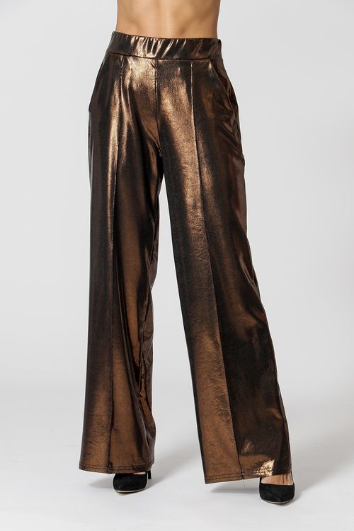 Calça Pantalona Brilho - Cobre