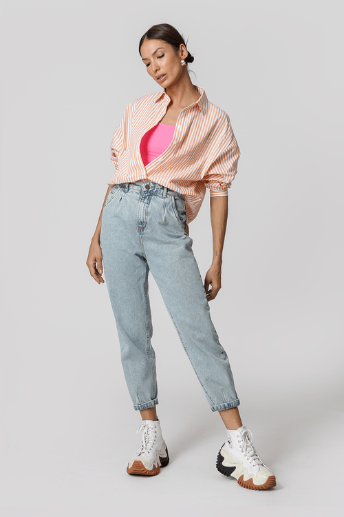 Camisa Ampla Listrada - Telha Cl 90131