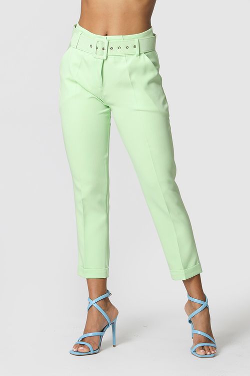 Calça Alfaiataria com Cinto - Limao