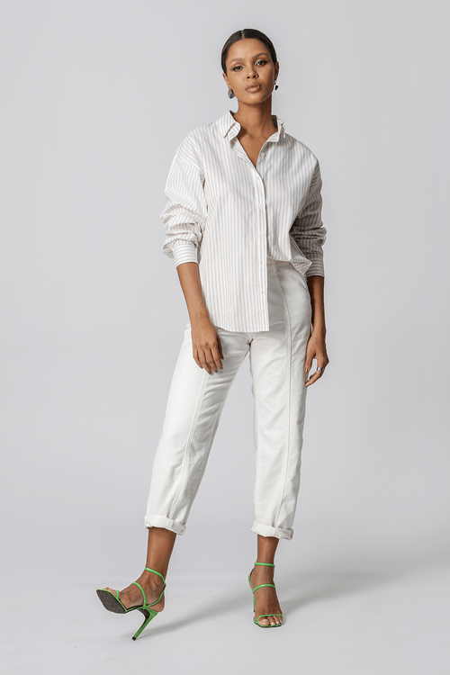 Camisa Ampla Listrada - Kaki 90131