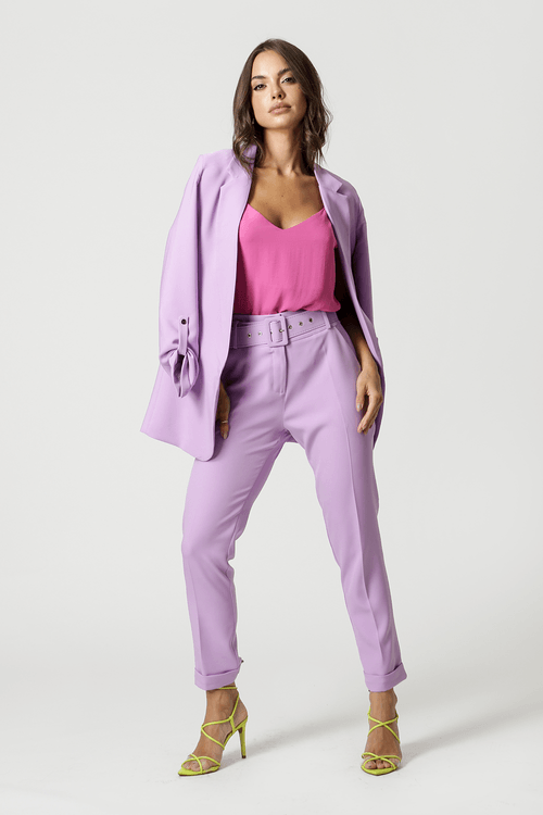 Blusa Decote V Alça Franzida - Pink 5