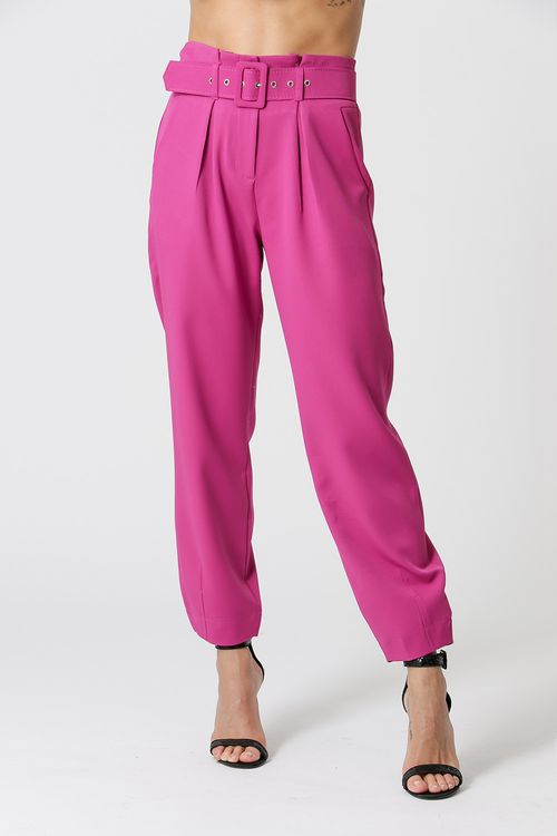 Calça Clochard Com Cinto - Fucsia