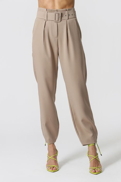 Calça Clochard Com Cinto - Fendi