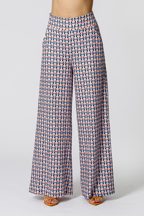 Calça Pantalona Estampada - Royal Cl 7172