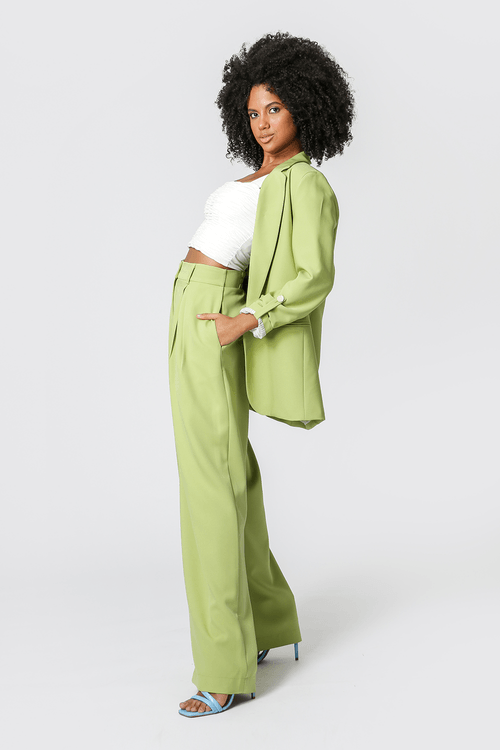 Calça Pantalona Com Prega - Folha 1