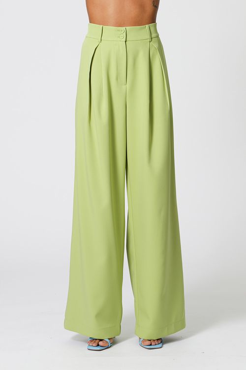 Calça Pantalona Com Prega - Folha 1