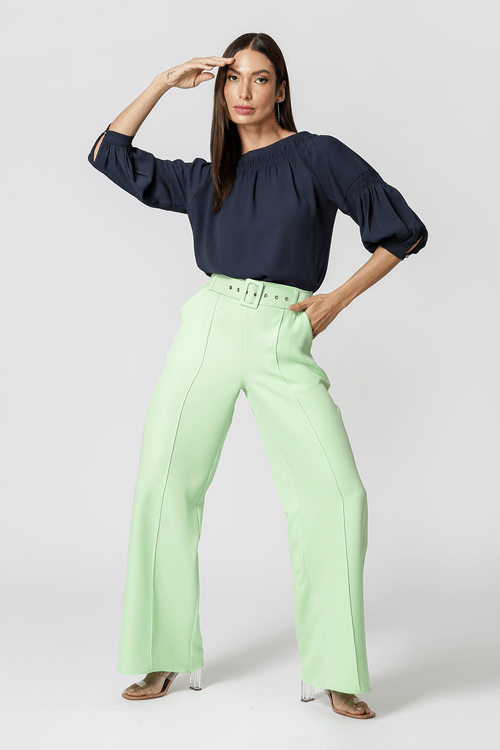 Blusa Decote Franzido - Marinho