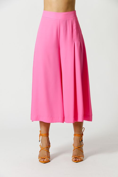 Calça Com Detalhe De Pregas - Pink Claro