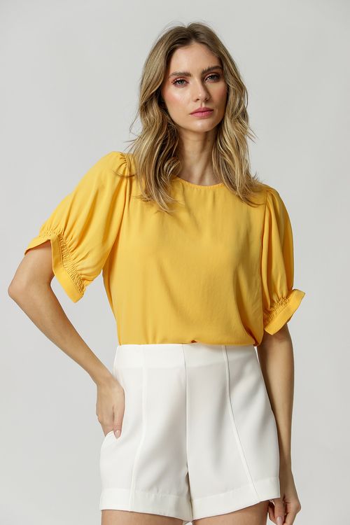 Blusa Manga Bufante Com Lastex - Sol