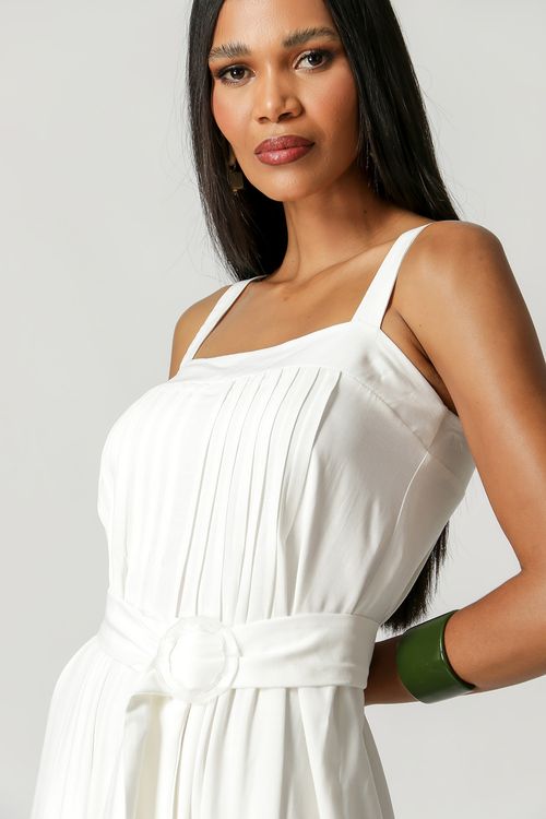 Vestido Longo Alça - Off White