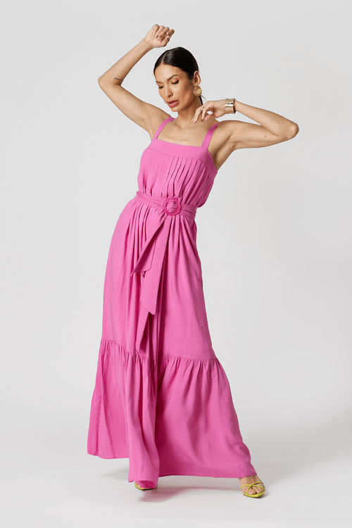 Vestido Longo Alça - Fucsia 1