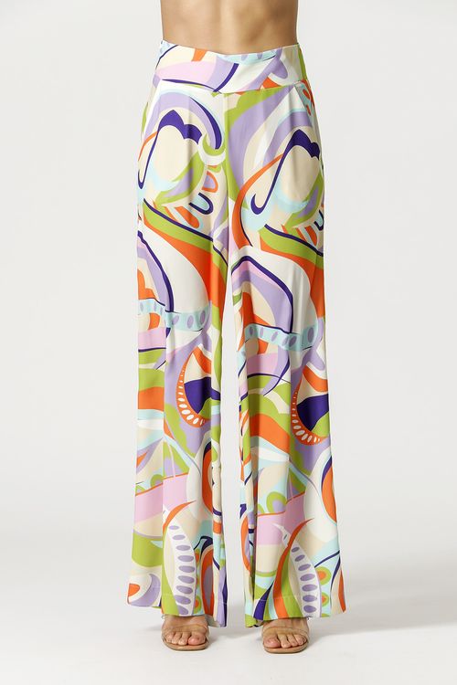 Calça Com Elástico No Cós - Laranja 6053