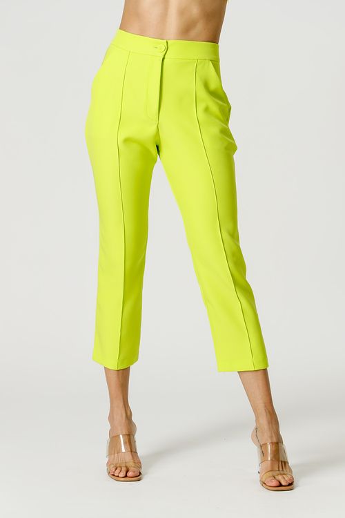 Calça Pantacourt Alfaiataria - Amarelo Neon
