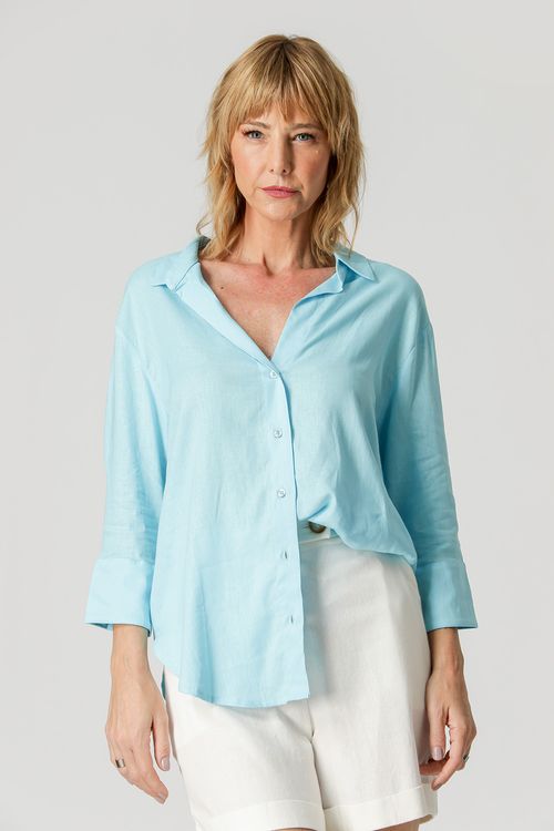 Camisa Básica De Linho - Ciano Cl