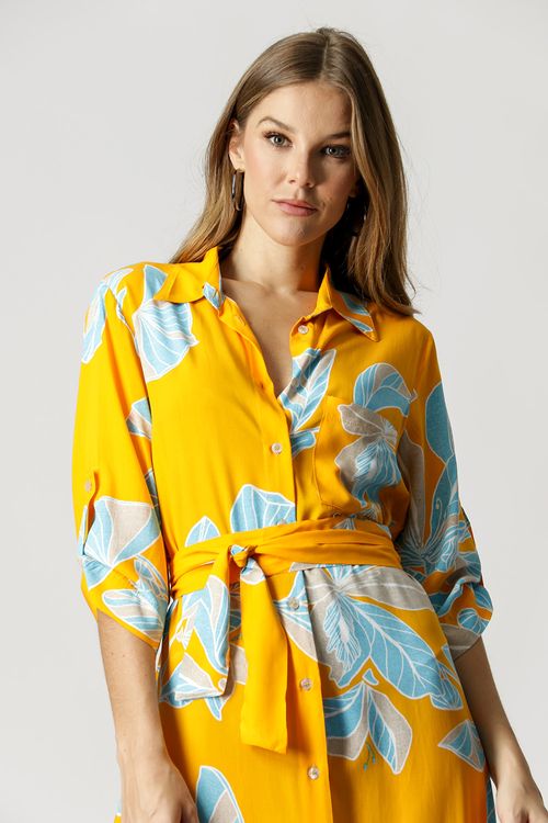 Chemise Com Faixa Na Cintura - Sol 90136