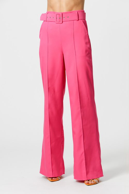 Calça Pantalona Cintura Alta - Pink