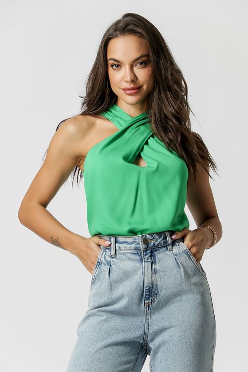 Blusa Cruzada No Decote - Bandeira