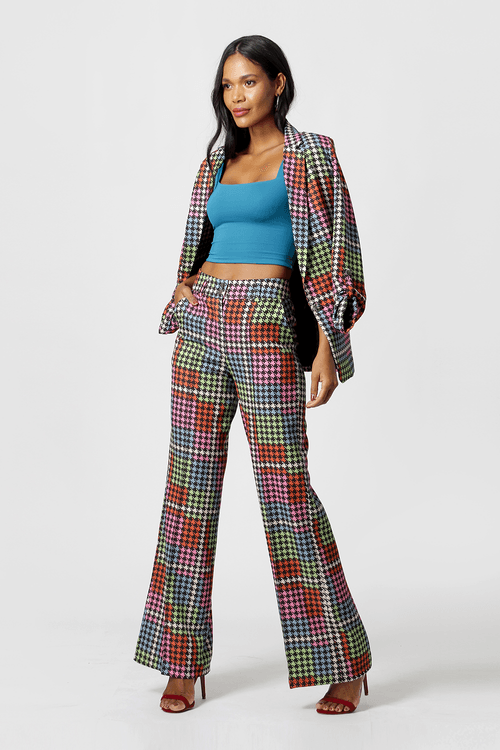 Calça Pantalona Estampada - Folha 5023