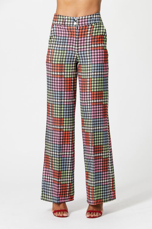 Calça Pantalona Estampada - Folha 5023