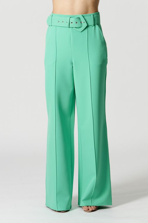Calça Pantalona Em Alfaiataria - Palmeira