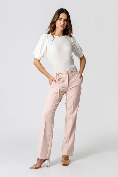 Blusa Manga Bufante E Com Pregas - Off White