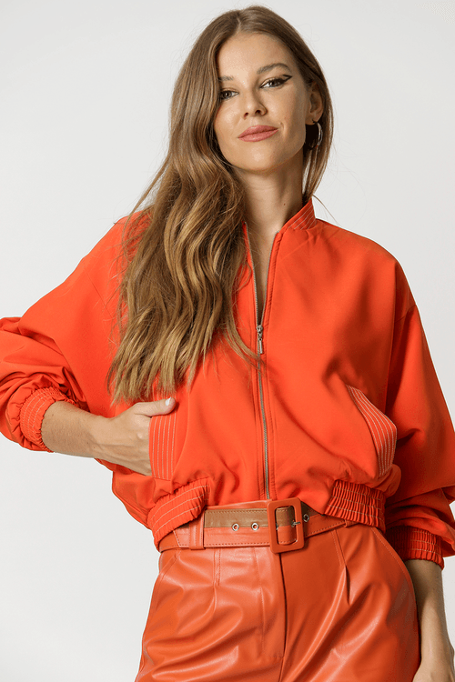 Jaqueta Bomber Oversized - Coral