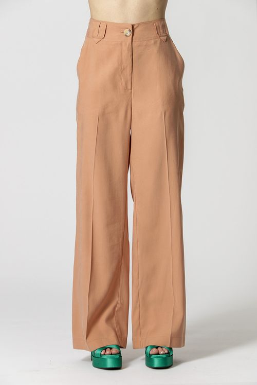 Calça Com Elástico No Cós - Salmao Esc