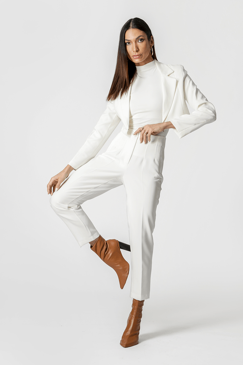 Calça Cenoura Alfaiataria - Off White