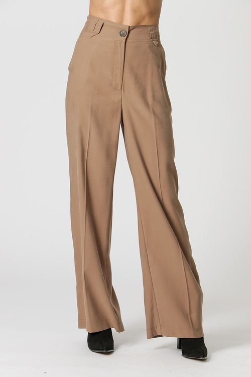 Calça Com Elástico No Cós - Camurca