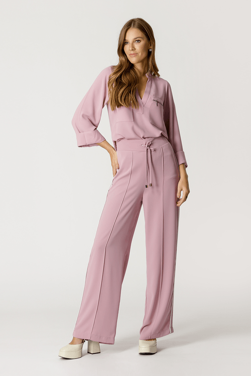 Blusa Manga Longa Com Zíper - Rose Esc