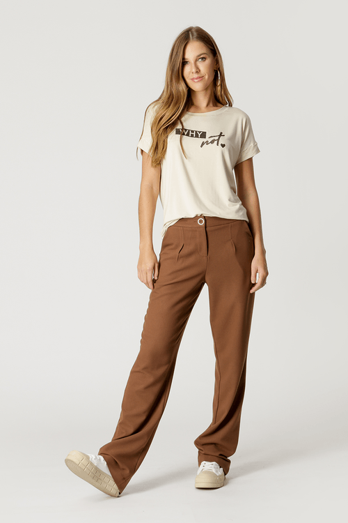 T-Shirt Why Not - Bege
