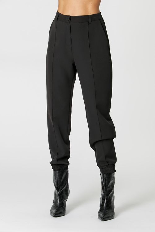 Calça Jogging Com Elástico - Preto