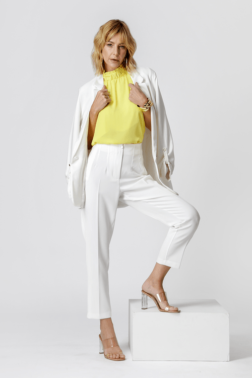Calça Cenoura Alfaiataria - Off White