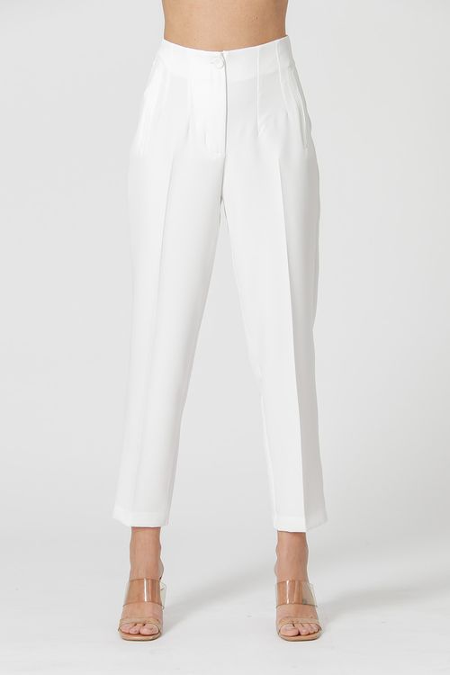 Calça Cenoura Alfaiataria - Off White