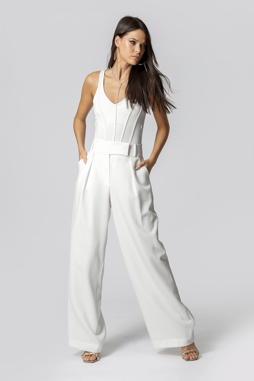 Body Corset Com Decote V - Off White 1