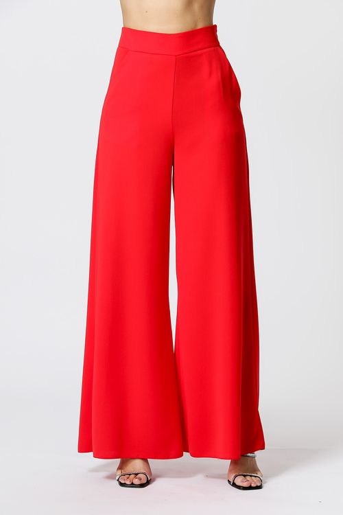 Calça Pantalona - Vermelho